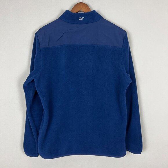 Vineyard Vines Fleece 1/4 Snap Pullover Mens Large Blue Harbor Shep Shirt Jacket - Picture 10 of 16